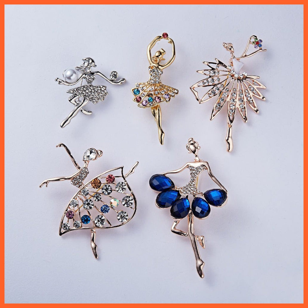 whatagift.com.au Brooches Gymnastics Girl Flower Dancer Crystal Brooches | Cute Pin Corsage Jewellery