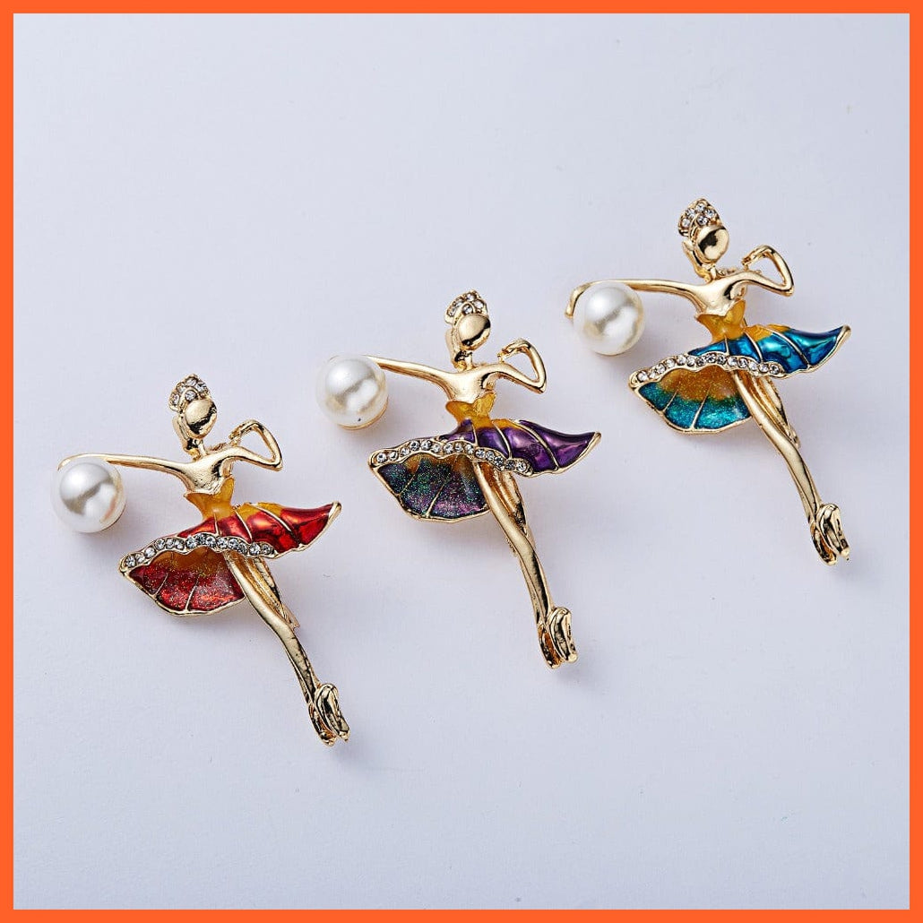 whatagift.com.au Brooches Gymnastics Girl Flower Dancer Crystal Brooches | Cute Pin Corsage Jewellery