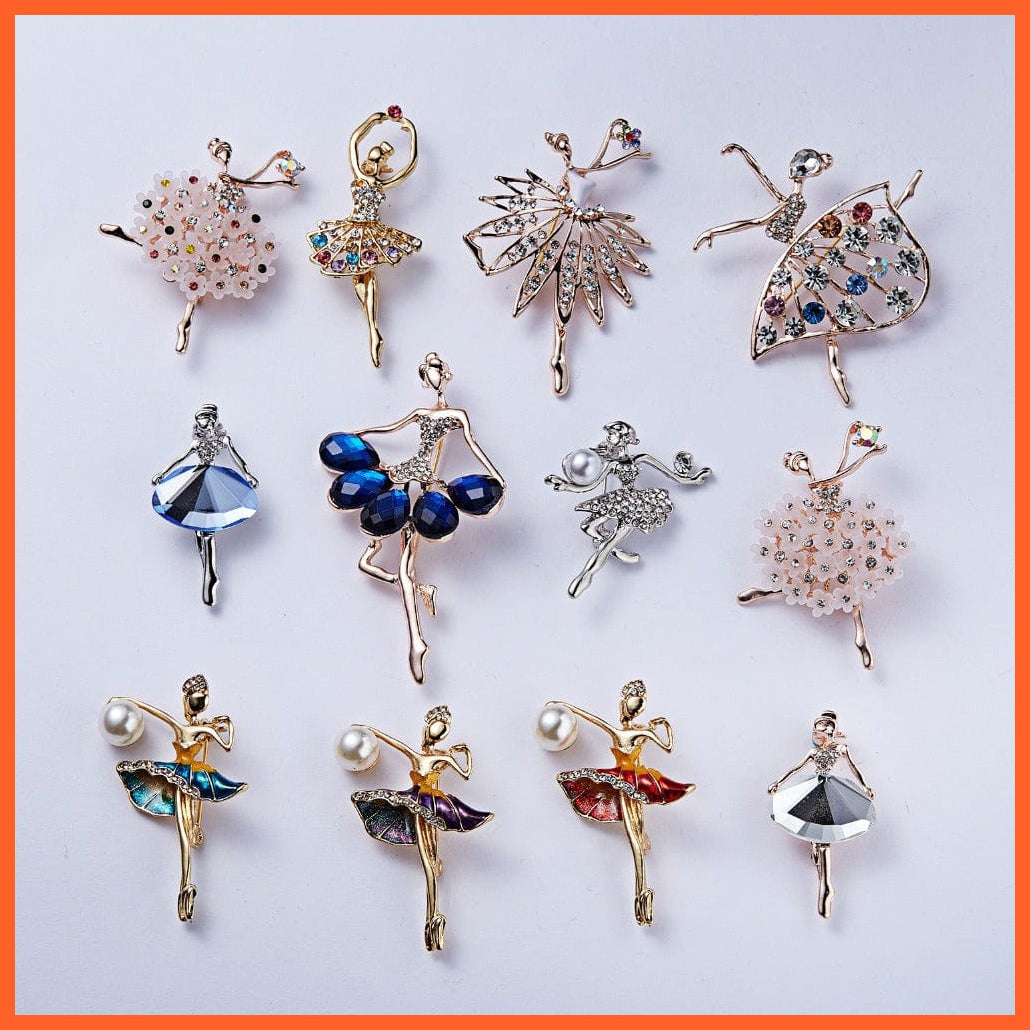 whatagift.com.au Brooches Gymnastics Girl Flower Dancer Crystal Brooches | Cute Pin Corsage Jewellery