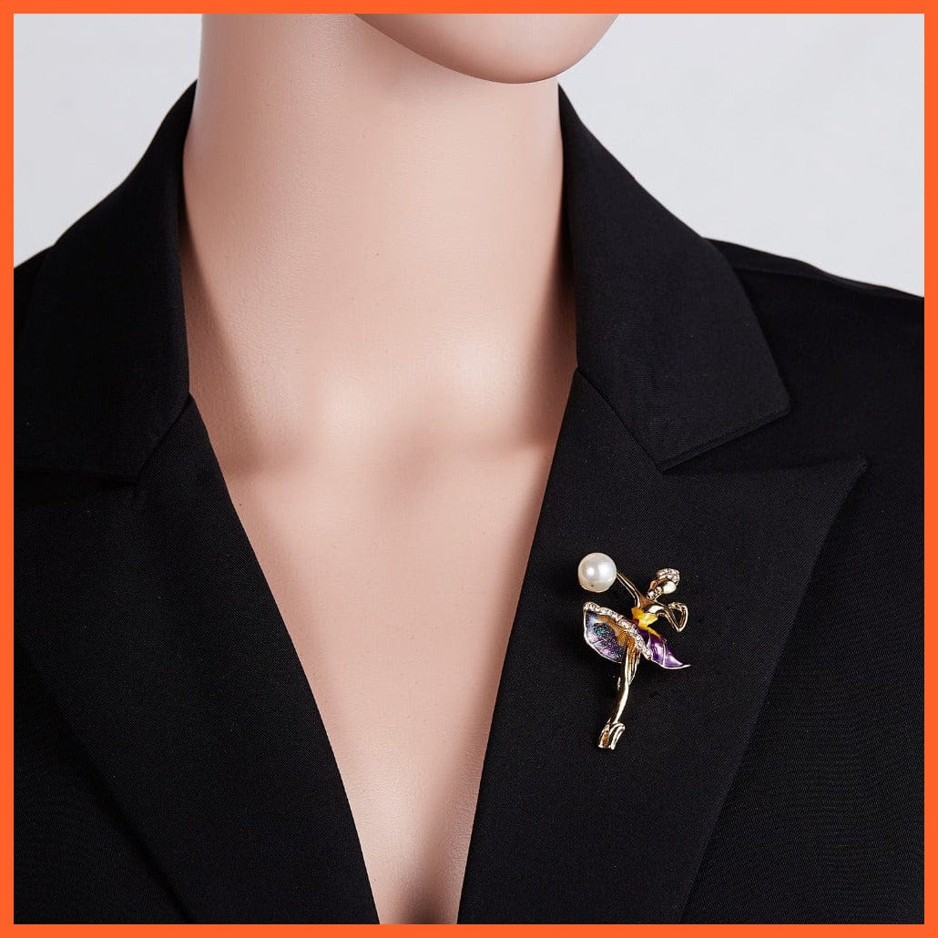 whatagift.com.au Brooches Gymnastics Girl Flower Dancer Crystal Brooches | Cute Pin Corsage Jewellery
