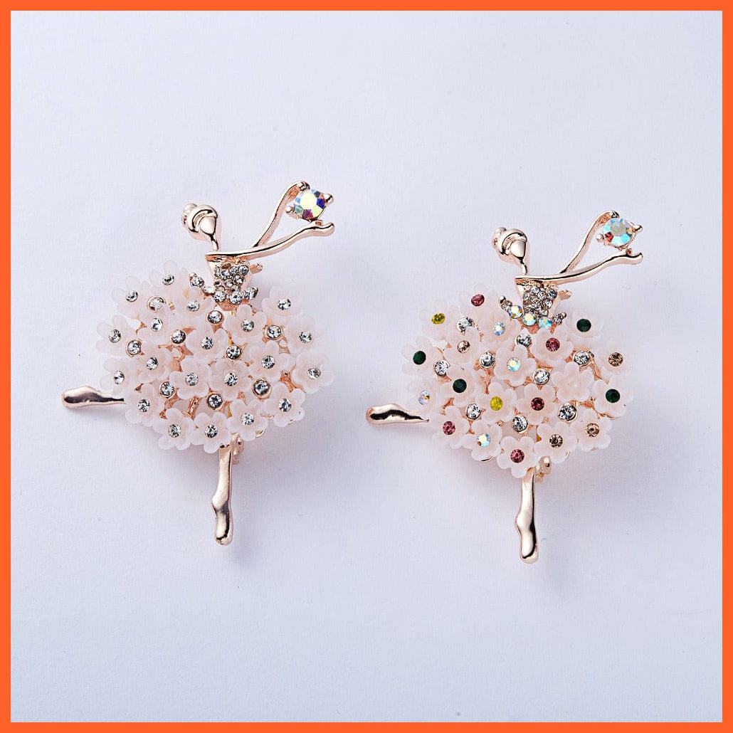 whatagift.com.au Brooches Gymnastics Girl Flower Dancer Crystal Brooches | Cute Pin Corsage Jewellery