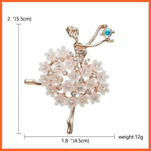 whatagift.com.au Brooches Gymnastics Girl Flower Dancer Crystal Brooches | Cute Pin Corsage Jewellery