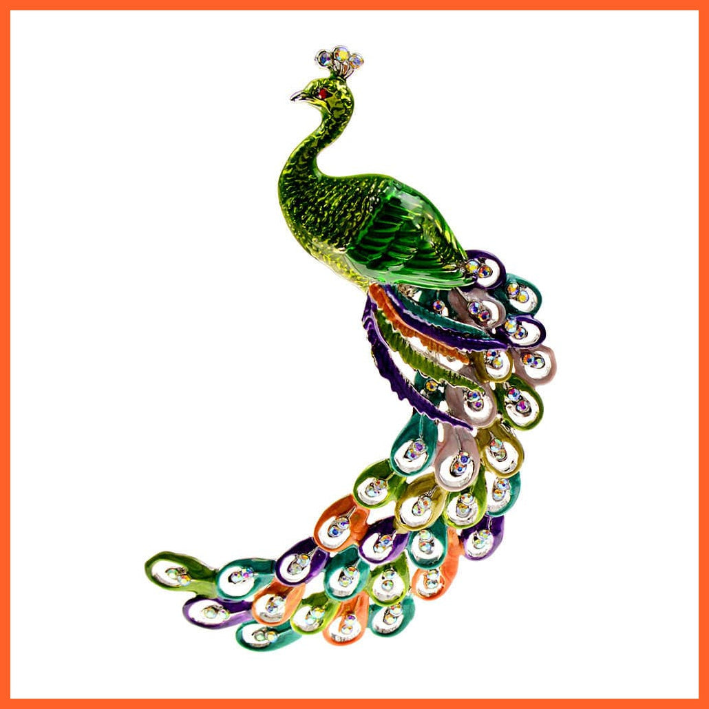 whatagift.com.au Brooches Large Peacock Brooches for Women | Jacket Coat Rhinestone Bird Enamel Pins