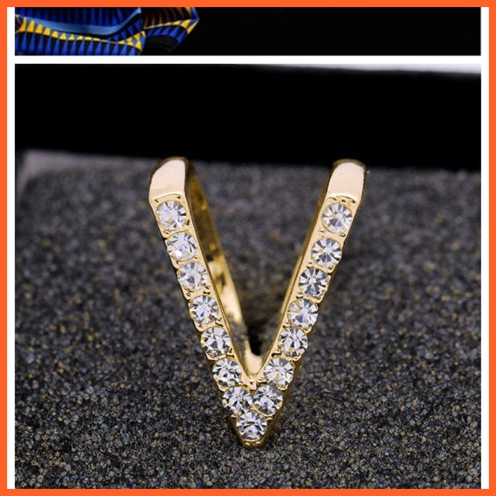 whatagift.com.au Brooches Letter Shape Crystal Brooch Pin | Fashion Pearl Shawl Buckle Clip Scarf
