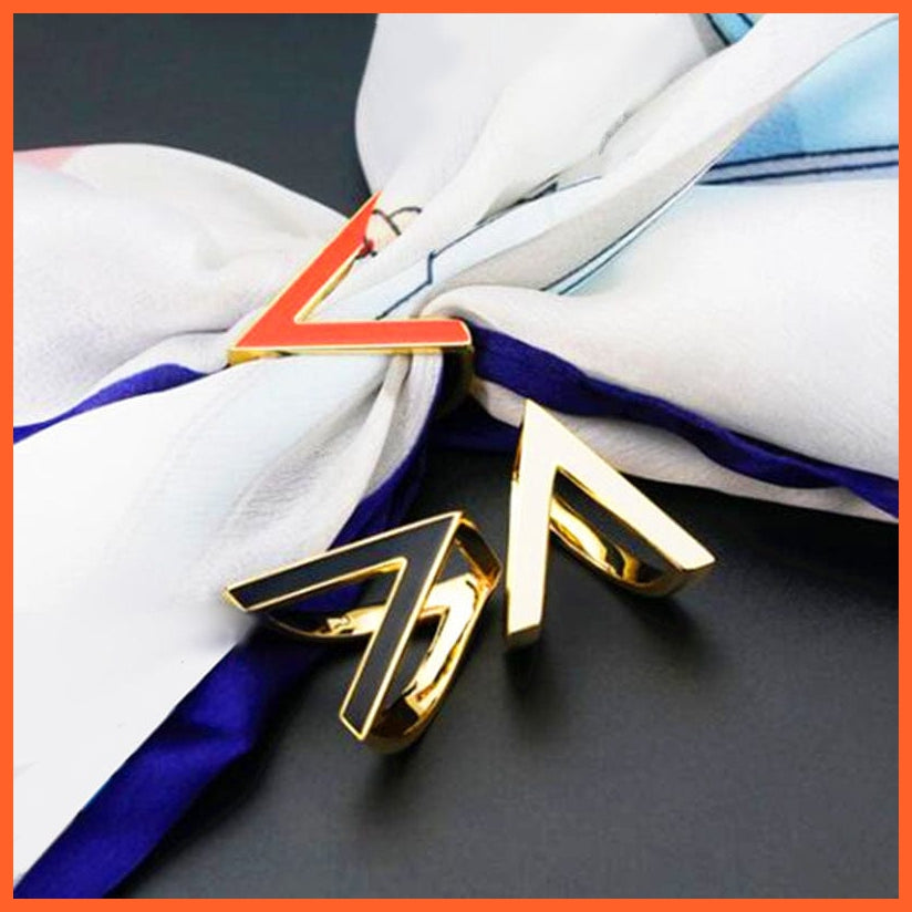 whatagift.com.au Brooches Letter Shape Crystal Brooch Pin | Fashion Pearl Shawl Buckle Clip Scarf