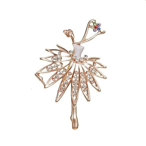 whatagift.com.au Brooches Lovely Dancer Gymnastics Girl Flower Dancer Crystal Brooches | Cute Pin Corsage Jewellery