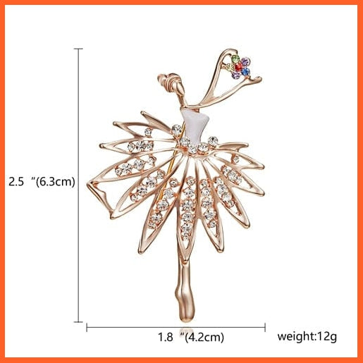 whatagift.com.au Brooches Lovely Dancer Gymnastics Girl Flower Dancer Crystal Brooches | Cute Pin Corsage Jewellery