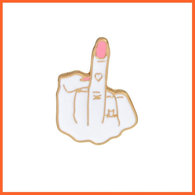 whatagift.com.au Brooches Middle finger Fashion Rainbow Enamel Lapel Cartoon Pins | Fruits Food Mix Brooch Badges