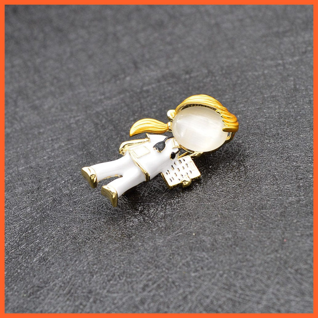 whatagift.com.au Brooches Opal Enamel Doctor Medical Brooch Pin Modern Fashion Jewellery