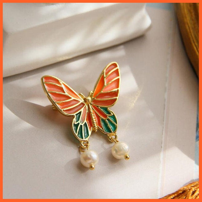 whatagift.com.au Brooches Pearl Rhinestone Wreath Butterfly Brooch for Women | Trendy Elegant Circle Leaf Brooch Pins Party Wedding Gifts