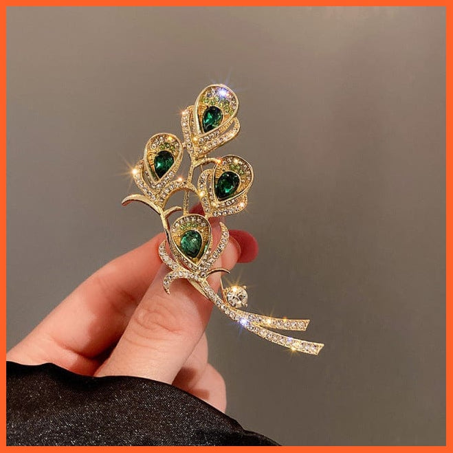 whatagift.com.au Brooches Pearl Rhinestone Wreath Butterfly Brooch for Women | Trendy Elegant Circle Leaf Brooch Pins Party Wedding Gifts