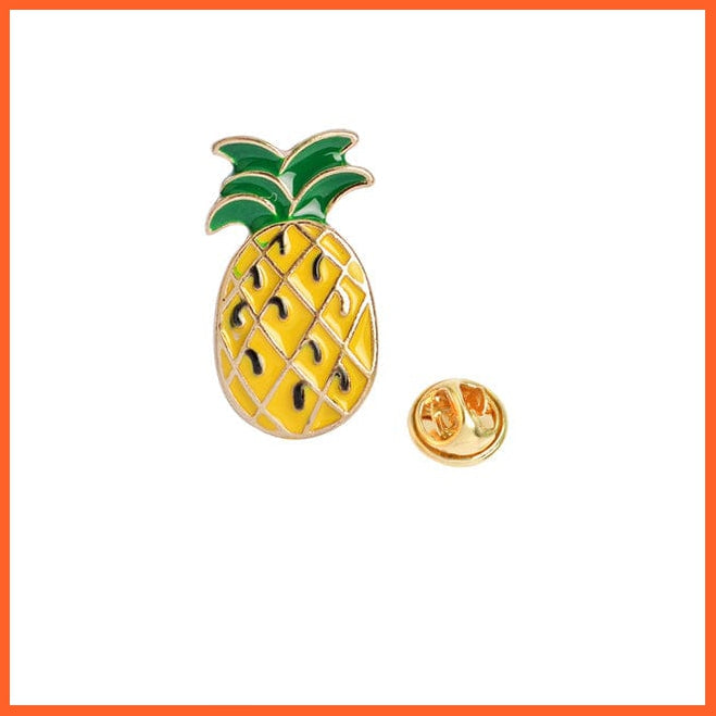 whatagift.com.au Brooches Pineapple Fashion Rainbow Enamel Lapel Cartoon Pins | Fruits Food Mix Brooch Badges