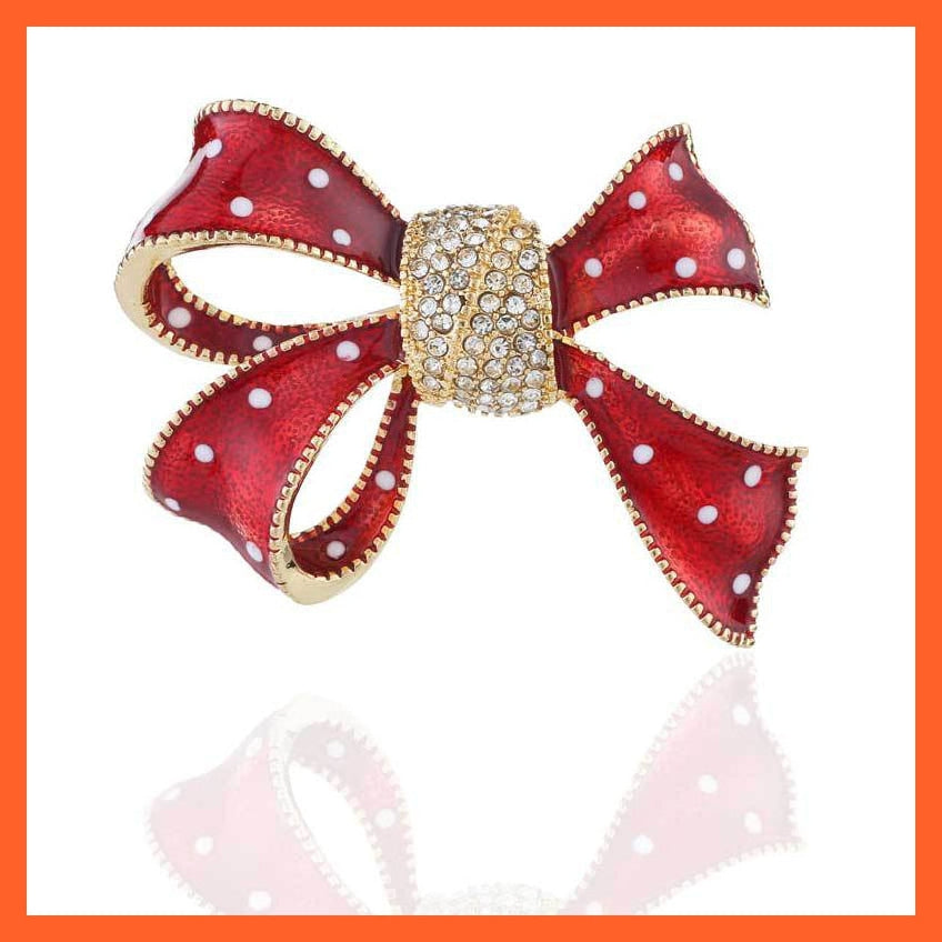 whatagift.com.au Brooches Rhinestone Red Rose Flower Brooches | Elegant Tulip Flower Bowknot Lapel Pins