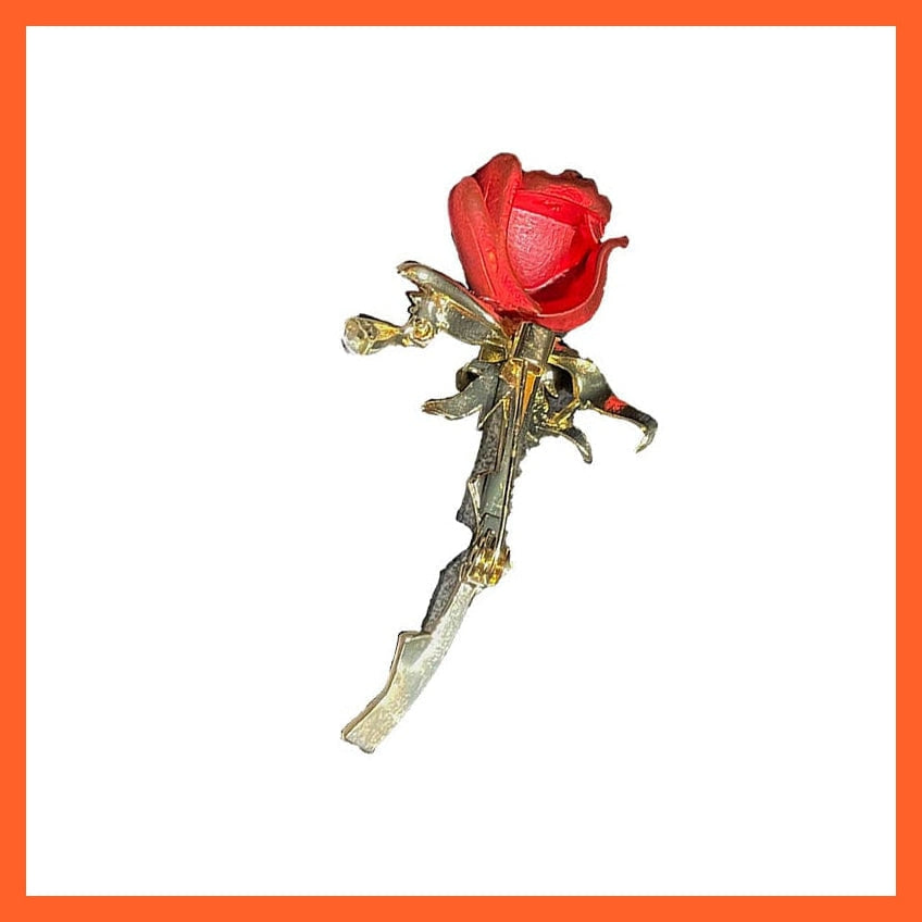 whatagift.com.au Brooches Rhinestone Red Rose Flower Brooches | Elegant Tulip Flower Bowknot Lapel Pins