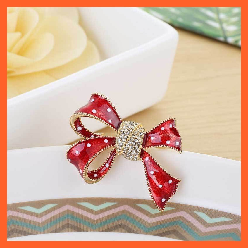 whatagift.com.au Brooches Rhinestone Red Rose Flower Brooches | Elegant Tulip Flower Bowknot Lapel Pins