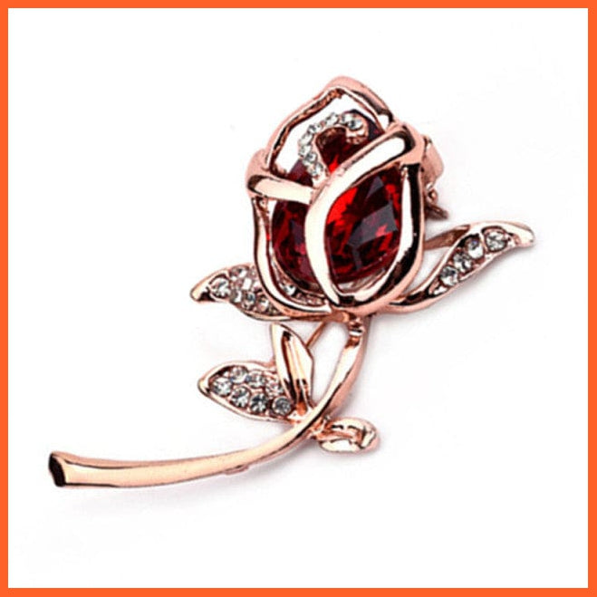 whatagift.com.au Brooches Rose / China Fashion Crystal Elegant Lapel Pin Rhinestone Brooches Corsage Jewellery