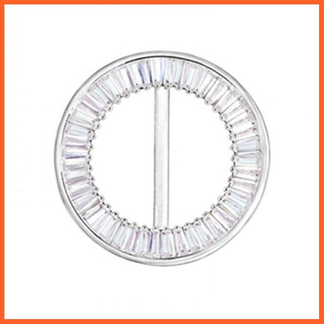 whatagift.com.au Brooches Silver K / China Fashion Hollow Circle Crystal Rhinestone Brooch Shawl Scarves Clip