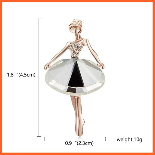 whatagift.com.au Brooches skirt Gymnastics Girl Flower Dancer Crystal Brooches | Cute Pin Corsage Jewellery