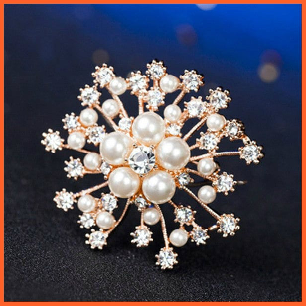 whatagift.com.au Brooches Snowflake Crystal Flower Large Bow Brooch Pin | Fashion Wedding Pin Corsage Accessories