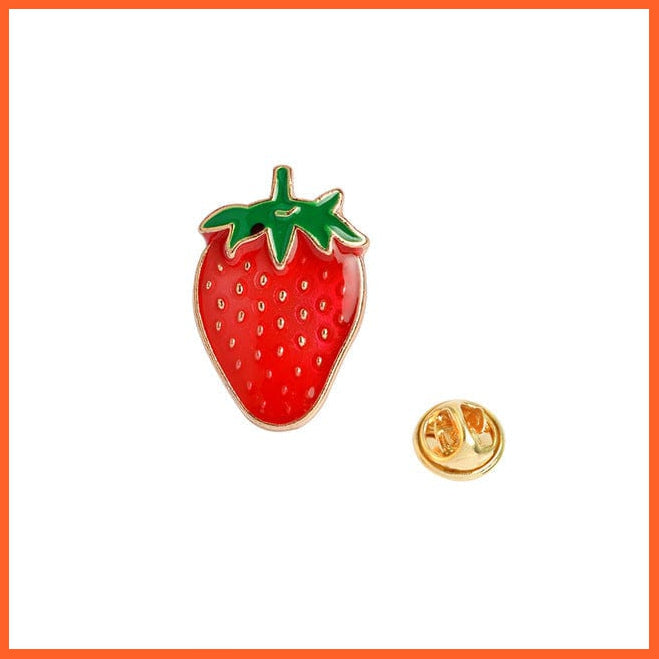whatagift.com.au Brooches Strawberry Fashion Rainbow Enamel Lapel Cartoon Pins | Fruits Food Mix Brooch Badges
