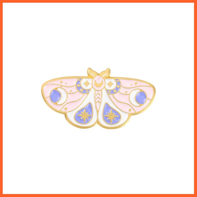 whatagift.com.au Brooches style-5 Butterfly Moth Enamel Pin Brooches | Star Moon Retro Insect Gold  Badges