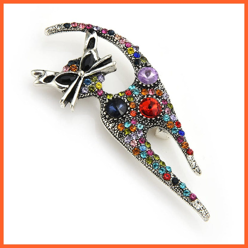 whatagift.com.au Brooches Vintage Rhinestone Cat Brooches For Women | Metal Multi-color Animal Casual Party Brooch Pins