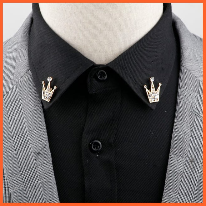 whatagift.com.au Brooches Vintage Tree Leaf Collar Brooch Pins | Hollowed Out Crown Shirts Suit Jewellery