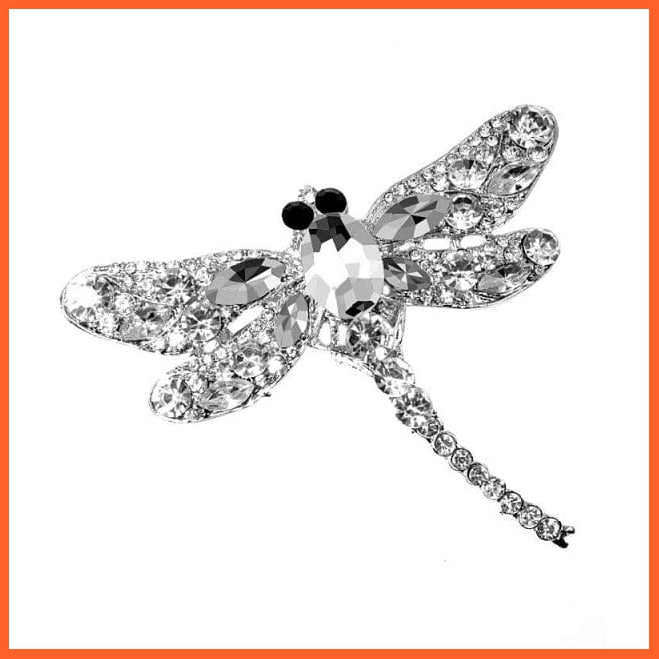 whatagift.com.au Brooches white Crystal Vintage Dragonfly Brooches for Women | Fashion Dress Coat Accessories