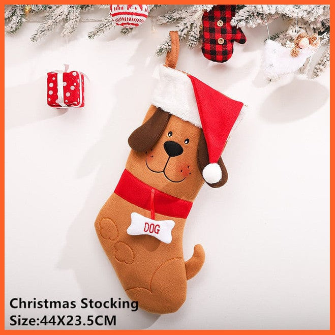 whatagift.com.au Brown dog Christmas Stocking Santa Sacks Gift