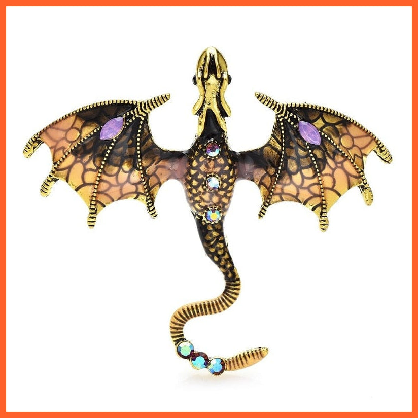 whatagift.com.au brown Dragon Brooches For Women Men | Animal Brooch Pins