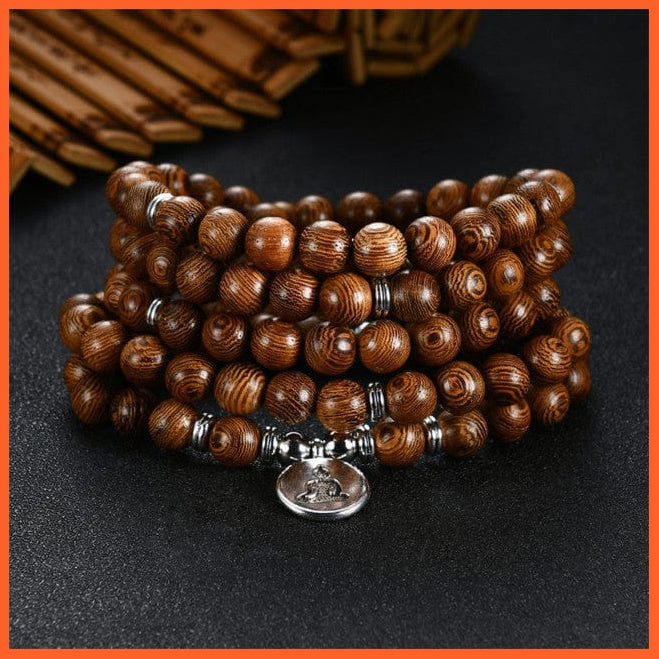 whatagift.com.au Buddha Prayer Beads Bracelet 108 Tibetan Buddhist Rosary Charm Bracelet