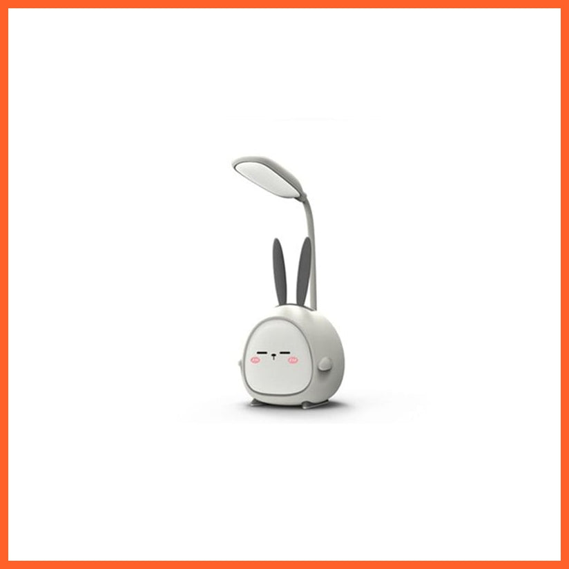 whatagift.com.au Bunny-Grey Cute Rechargeable Desk Lamp | Eye Protection Bedside Table Lamps