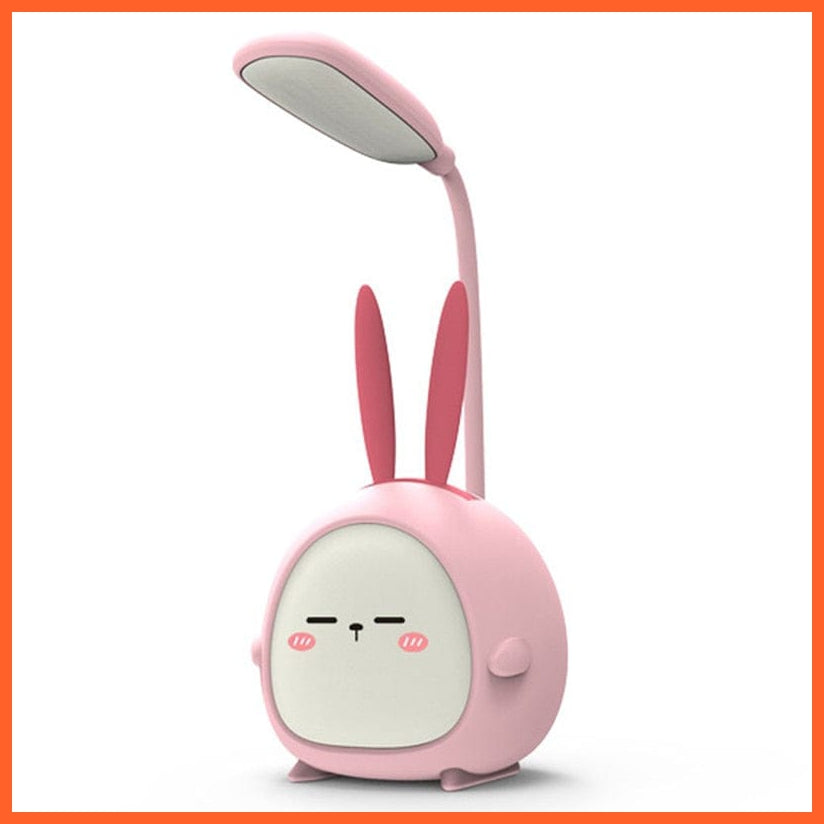 whatagift.com.au Bunny-Pink Cute Rechargeable Desk Lamp | Eye Protection Bedside Table Lamps