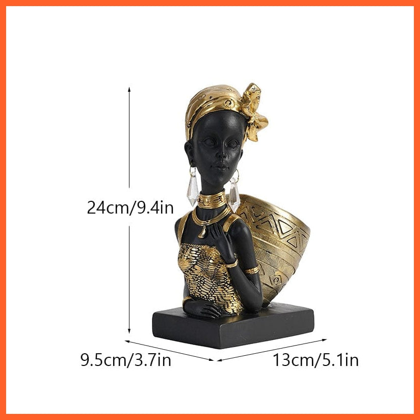 whatagift.com.au C Exotic Retro African Black Women Resin Statues | Art Figurines for Home Decoration