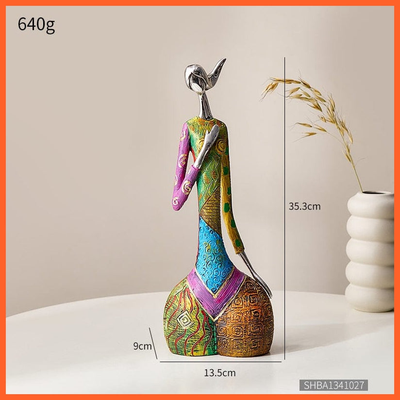 whatagift.com.au C Resin Exotic Woman Colorful Art Figurine for Interior | Statue For Home Decoration