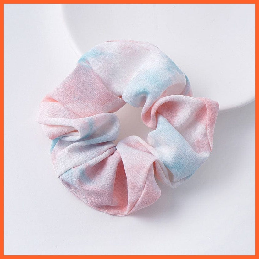 whatagift.com.au c4 Handmade Women Silk Elastic Scrunchies | Multicolor Hair Band