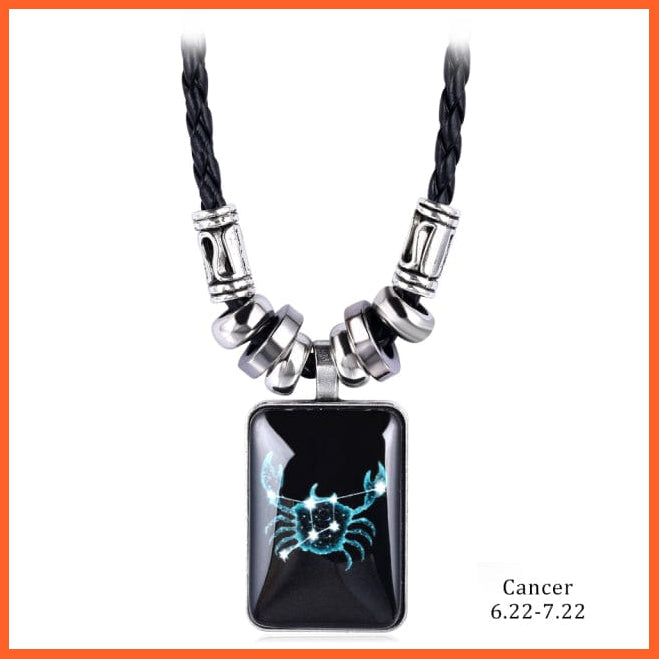 whatagift.com.au Cancer 12 Zodiac Sign Charm Resin Pendant Necklace for Women Men