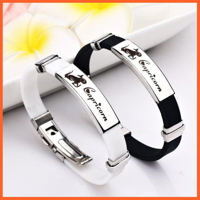 whatagift.com.au Capricorn / white Women 12 Zodiac Signs Stainless Steel Bracelets