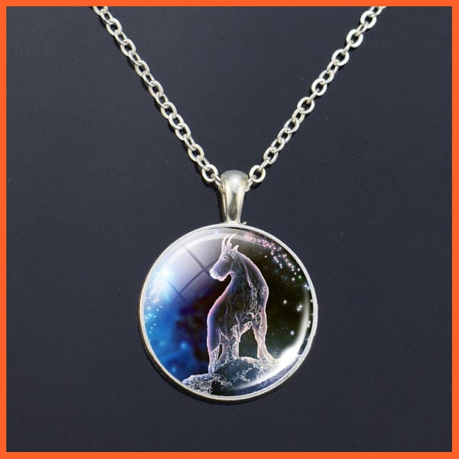 whatagift.com.au Capricorn Zodiac Signs Glass Dome Constellations Necklace Pendant