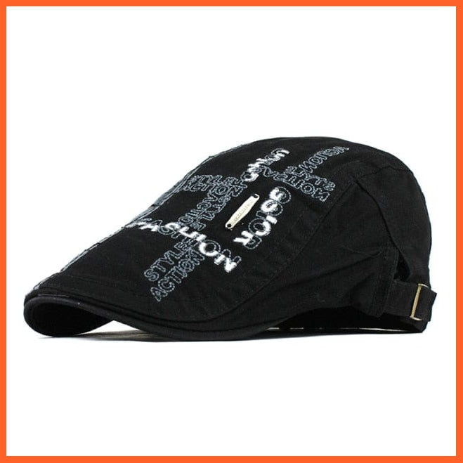 Cotton Berets Caps For Men | Grid Embroidery Casquette Cap For Summer | whatagift.com.au.