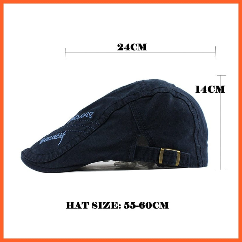 Cotton Berets Caps For Men | Grid Embroidery Casquette Cap For Autumn | whatagift.com.au.