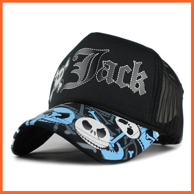 Unisex Cotton Skull Printed Baseball Cap | Snapback Adjustable Breathable Caps For Summer | Cool Hip Hop Caps | whatagift.com.au.