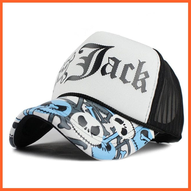 Unisex Cotton Skull Printed Baseball Cap | Snapback Adjustable Breathable Caps For Summer | Cool Hip Hop Caps | whatagift.com.au.