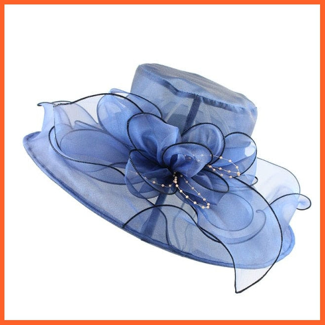 Women Wide Large Brim Floppy Summer Beach Sun Hats With Flower | whatagift.com.au.
