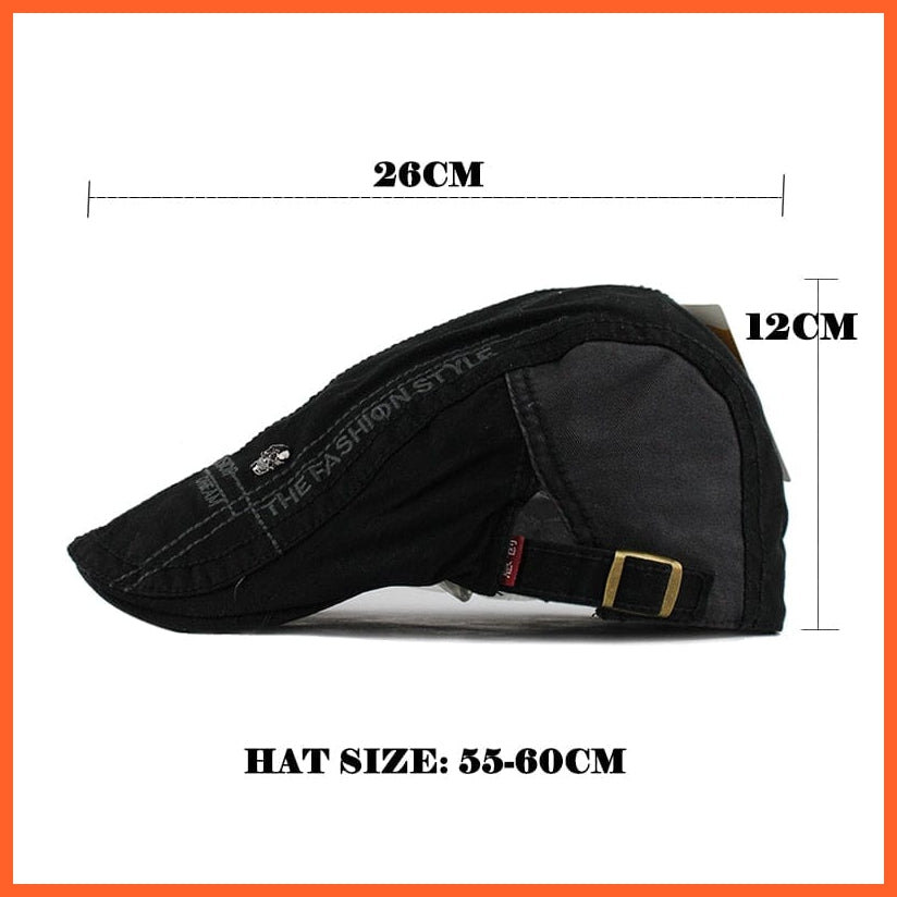 Cotton Berets Caps For Men | Grid Embroidery Casquette Cap For Autumn | whatagift.com.au.
