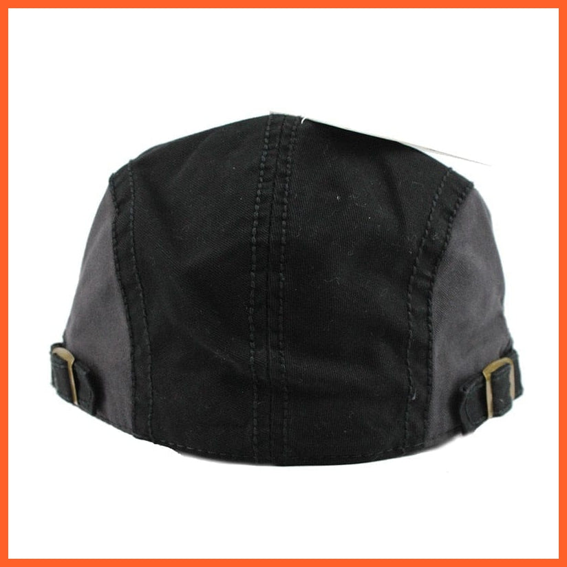 Cotton Berets Caps For Men | Grid Embroidery Casquette Cap For Autumn | whatagift.com.au.