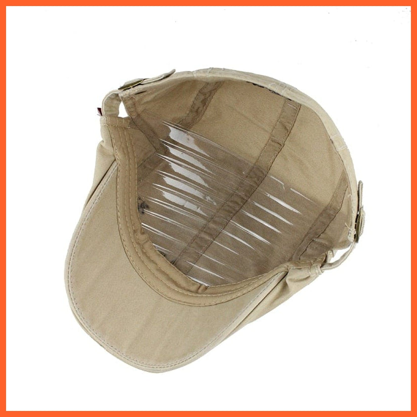 Cotton Berets Caps For Men | Grid Embroidery Casquette Cap For Autumn | whatagift.com.au.