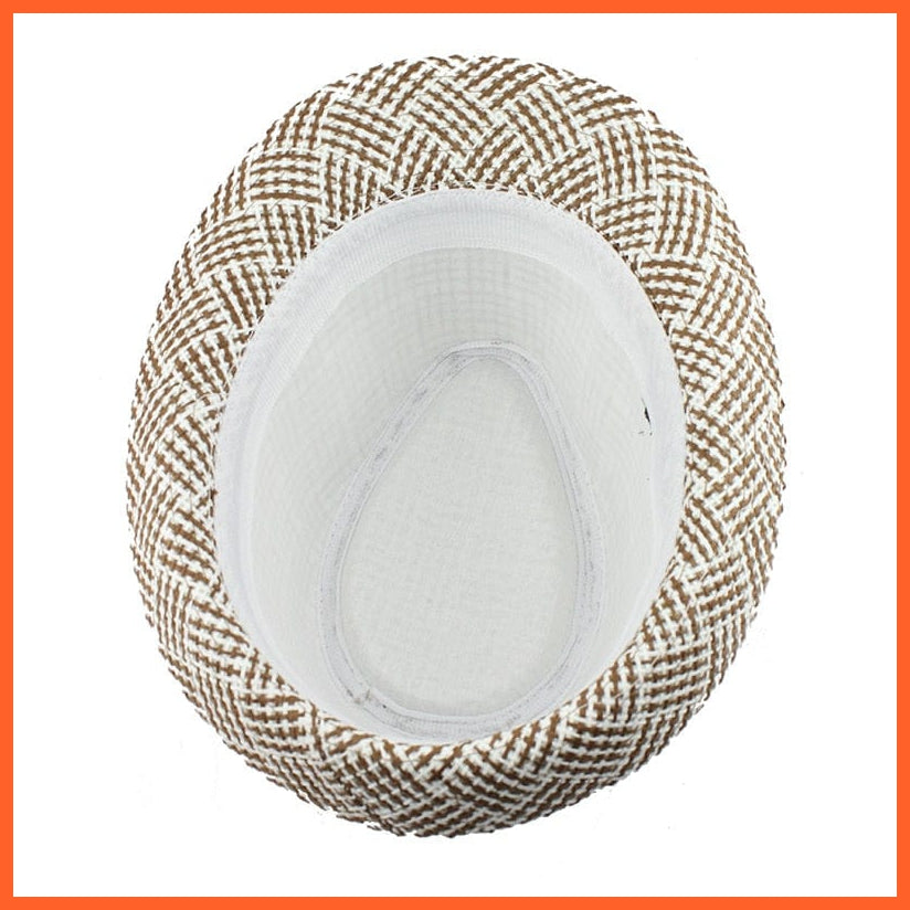 Trendy Unisex Side Fedora Trilby Gangster Cap | Summer Beach Sun Straw Panama Hat | whatagift.com.au.