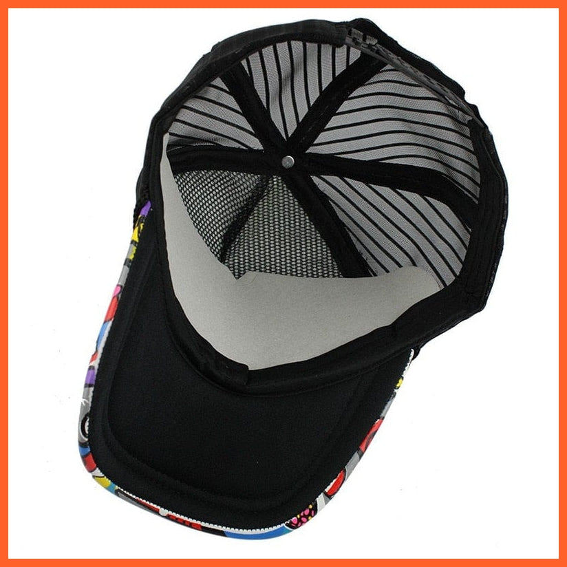 Unisex Cotton Colorful Printed Mesh Cap | Snapback Adjustable Breathable Caps For Summer | Cool Hip Hop Caps | whatagift.com.au.