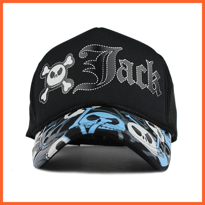Unisex Cotton Skull Printed Baseball Cap | Snapback Adjustable Breathable Caps For Summer | Cool Hip Hop Caps | whatagift.com.au.